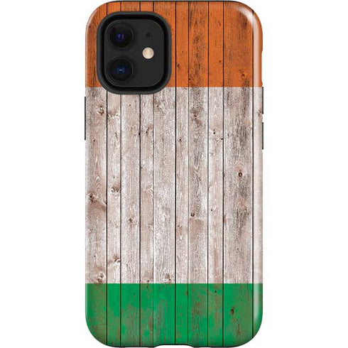 Ireland Flag Dark Wood iPhone 12 Mini Impact Case